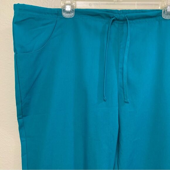 Dickies Teal High Waist Scrub Pants Women’s Large Draw String Pockets. - Picture 4 of 12